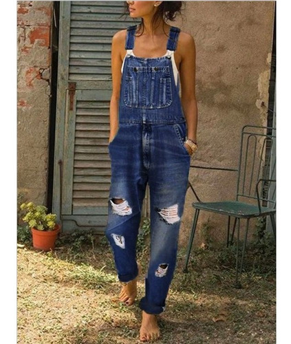 Overol De Mezclilla Holgado Jeans Holgados Para Mujer