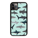 Funda Uso Rudo Tpu Para iPhone Tiburones Tapiz Moda Animales