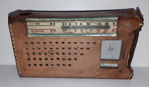 Rádio Antigo Portátil Tamura Transistores 8 Canarinho+ Capa 
