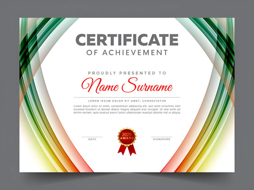 Diseño Certificado Verde Reconocimiento Plantilla Editable | Meses sin interés