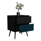 Nochero Lutso 2cajon 60 X 50  Roble Negro Aqua