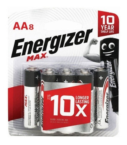 8 Pilas Aa Alcalinas Energizer Max Blister Cerrado