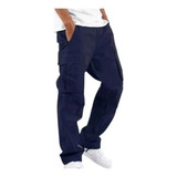 Pantalones Cargo Multibolsillos De Verano Para Hombre