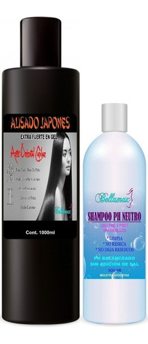 Alisado Gel Japones Profesional 1 Litro + Shampoo Neutro 