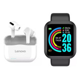 Smartwatch Reloj D20 Combo + Auriculares Lenovo Premium 