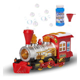 Juguete Tren Locomotora Soplador Burbuja Con Sonido Y Luces