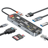 Hub Usb C Adaptador Multipuerto 8 En 1 Con Hdmi Ethernet 100
