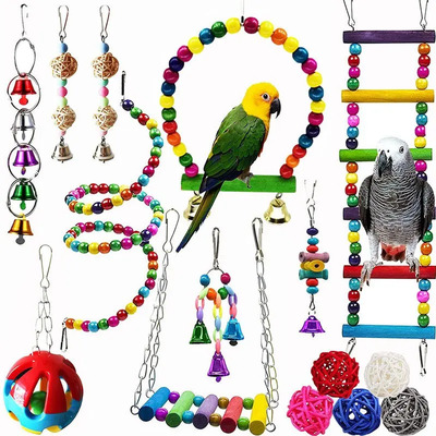 De Juguetes Para Loros Y Aves Con Escalera Y Campana, 16