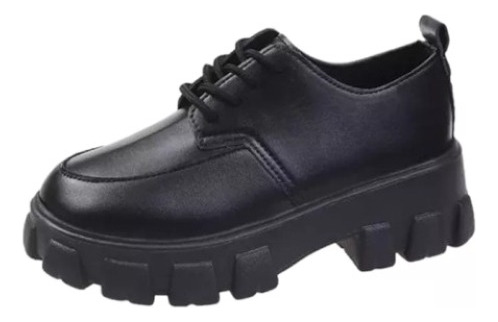 Oxfords Clásicos De Mujer En Piel Negra