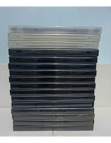 16x Estojo Capa Box - Dvd-cd - Duplo - Preto E Transparente