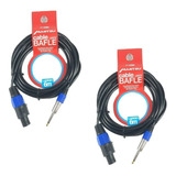 Par De Cable Plug 6.3 A Speakon 6 Metros Profesional 11-6360