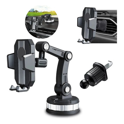 Base Soporte Grande Para Celular 360° Ventosa Coche 3 En 1