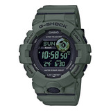 Reloj De Pulsera Casio G-shock Gshock, Digital, Para Hombre, Con Correa De Resina Color Verde, Dial Negro, Luz Ámbar Y Hebilla Simple