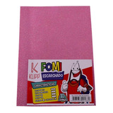 Fomi Foamy  Escarchado 4 Carta Rosado 1 Pqte X 10 Und