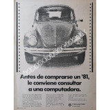 Cartel Retro Autos Volkswagen Vocho 1981 /43