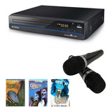 Dvd Player Karaokê Microfone Gravação Mp3 Musicas Jogos 