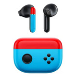 Audífonos Bluetooth Gamer Switch F2 Tws 5 Mario Bross Niños Color Azul