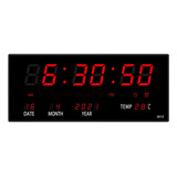 Reloj De Pared Led Tiempo Real Digital Termómetro Con Alarma