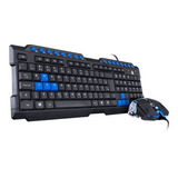 Combo Teclado E Mouse Vx Gaming Grifo Led Azul Vgc-01a Vinik Cor Do Mouse Preto Cor Do Teclado Preto