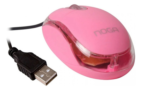 Mouse Noga Ng-611u Optico Cable Usb 2.0 800dpi Luminoso Rosa