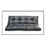 Futón Cama Sillón Cuerina 3 Cuerpos Cuerina Negro 