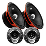 Set Medio Rango Waraudio Black Hawk Bh64bm + Tweeter Fhtw