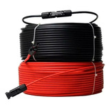 Cabo Solar 4mm 10m Preto + 10m Verm + 2 Par De Conector Mc4