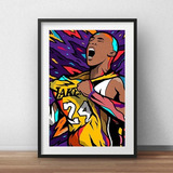 Quadro Poster Nba Kobe Bryant Art Basquete Moldura A3