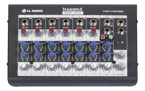 Mesa De Som Mixer 8 Canais Nanomix Ll Áudio Na802 Bivolt