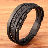 Pulsera Cuero Hombre 21 Cms Cierre Magnetico