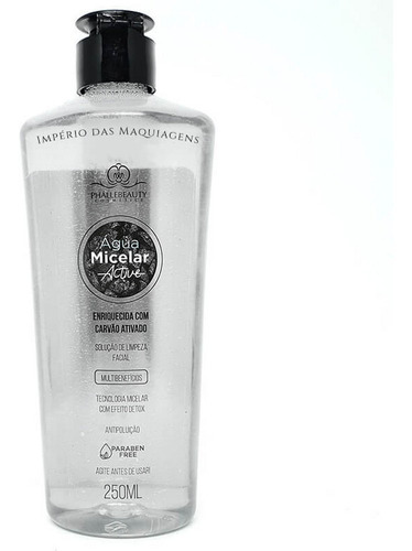 Água Micelar Active Carvão Ativado 250ml - Phallebeauty