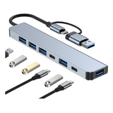 Hub Usb C 3.0 7 En1, Adaptador Usb A Tipo C Multipuerto