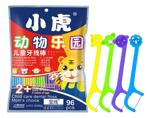 Flosser Fio Dental Infantil Animais Com 96 Unidades Iso9001