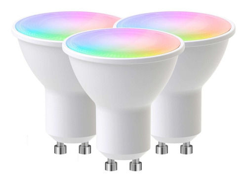 Dicroica Rgb 5w Pack X3 Inteligente Smart Wifi Alexa Google