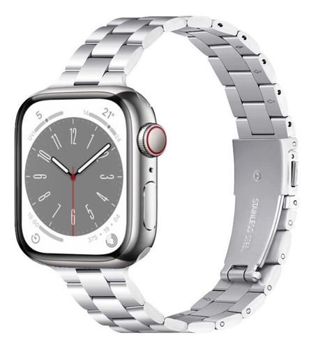 Correa Delgada De Metal Para Apple Watch Pulsera De Acero I