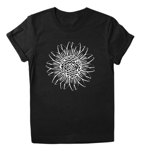 Camiseta En L Para Mujer, Manga Corta, Estampado De Girasole