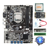 Placa Base De Minería Gpu B75 De 8 Tarjetas+cpu+ventilador+g