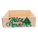 Caja De Madera Para Regalo Ancheta Navidad 26x26x8cm