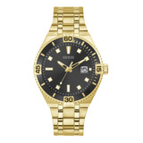 Reloj Hombre Guess Gw0330g2 Cuarzo Pulso Dorado En Acero