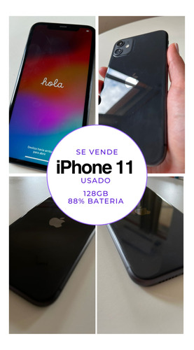 Apple iPhone 11 (128 Gb) - Negro Usado 88% Bateria