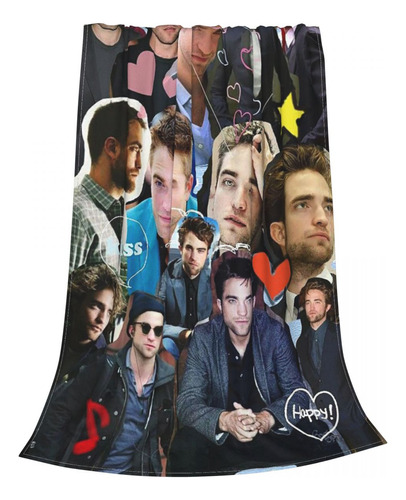 Manta Robert Pattinson Collage Coral Fleece Plus, 200 X 150