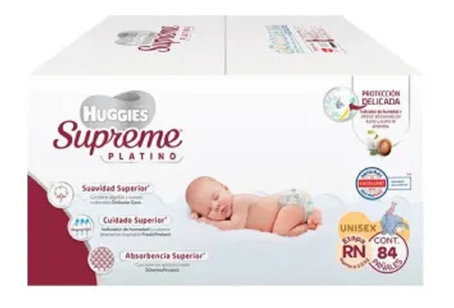 Pañales Huggies Supreme Recién Nacido 84 Pzas