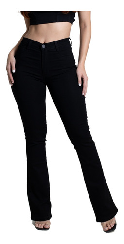 Calça Jeans Feminina Preta Sawary Lycra Elastano Original