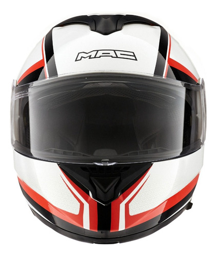 Casco Para Motos Rock Stroke White Black Red Rebatible 