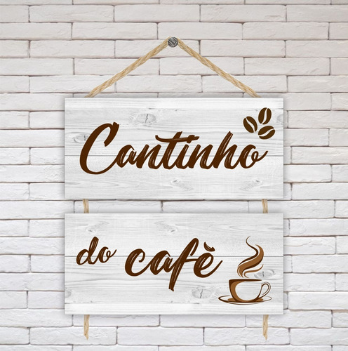 Placa Decorativa Cozinha Cantinho Do Café Corda Envio Rápido