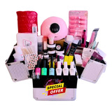 Kit De Uñas Acrilicas, Polygel Y Esmaltado Permanente 