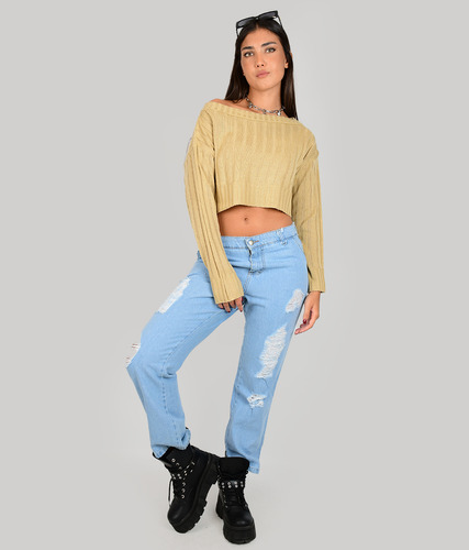 Sweater Mujer Crop Tejido Lisboa Pola Nola