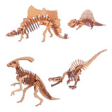 Kit 4 Dinossauro Quebra Cabeça 3d  Dino Mdf Lembrancinha