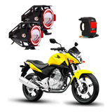 Par Farol Milha Moto Cb 300r Angel Eye U7 Mini Vermelho 2012