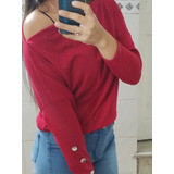 Sweter De Lanilla En Cuello Bote 